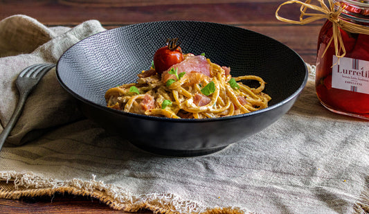Pâtes à la farine de maïs et piment d’Espelette au Battili de thon